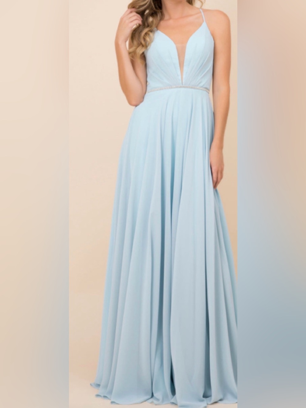 Light Blue Flowing Maxi Skirt